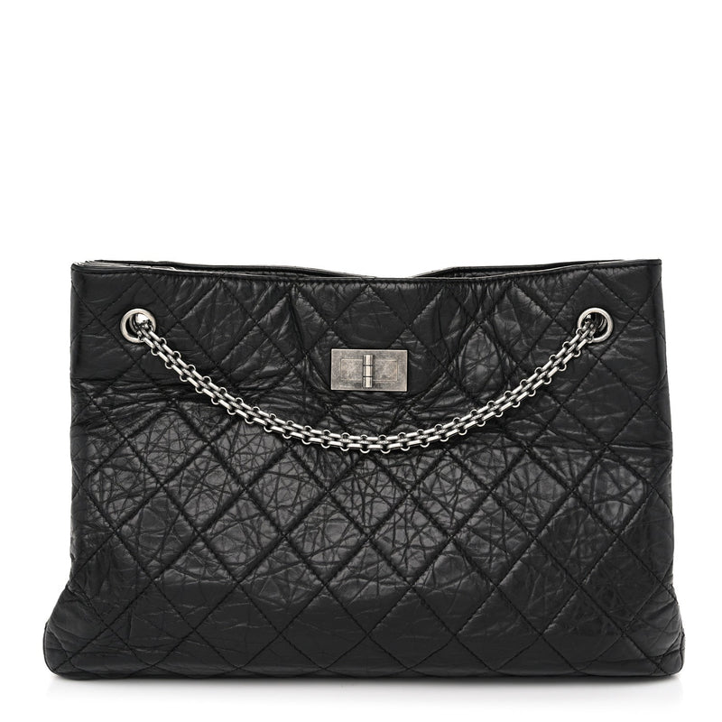 Aged Calfskin Reissue 2.55 Tote Black