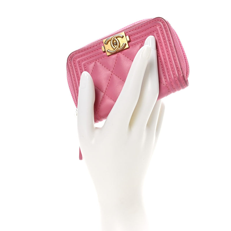 Calfskin Quilted Boy Zip Around Coin