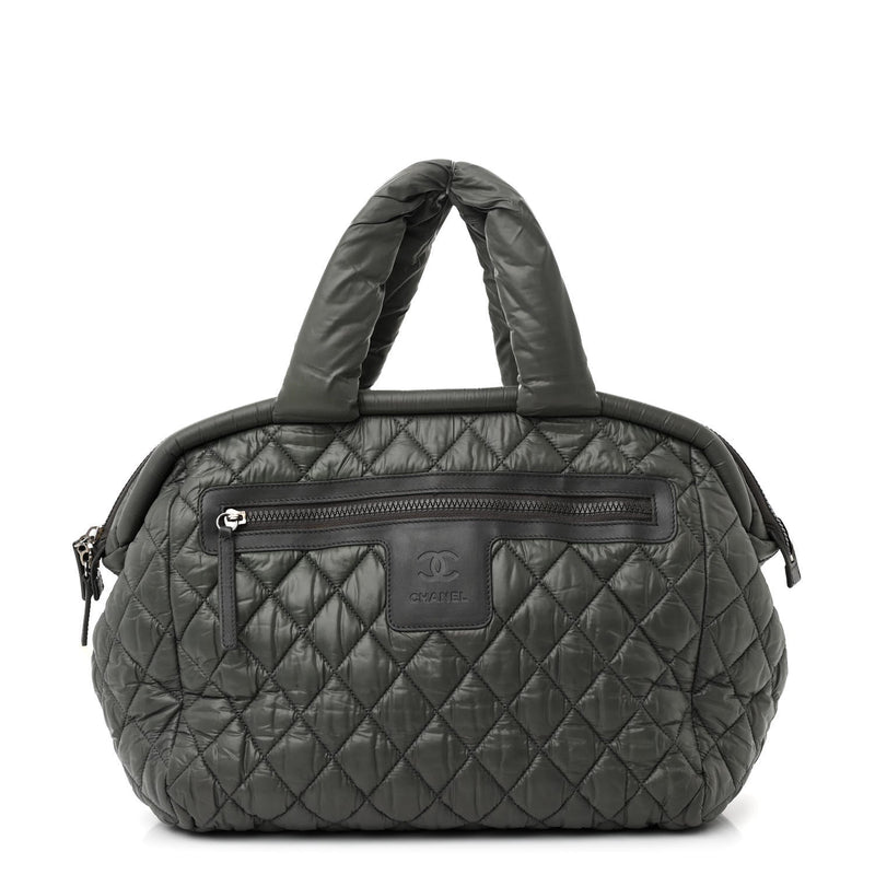 Nylon Quilted Coco Cocoon Bowler Grey
