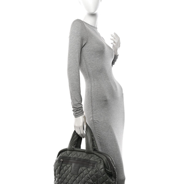 Nylon Quilted Coco Cocoon Bowler Grey