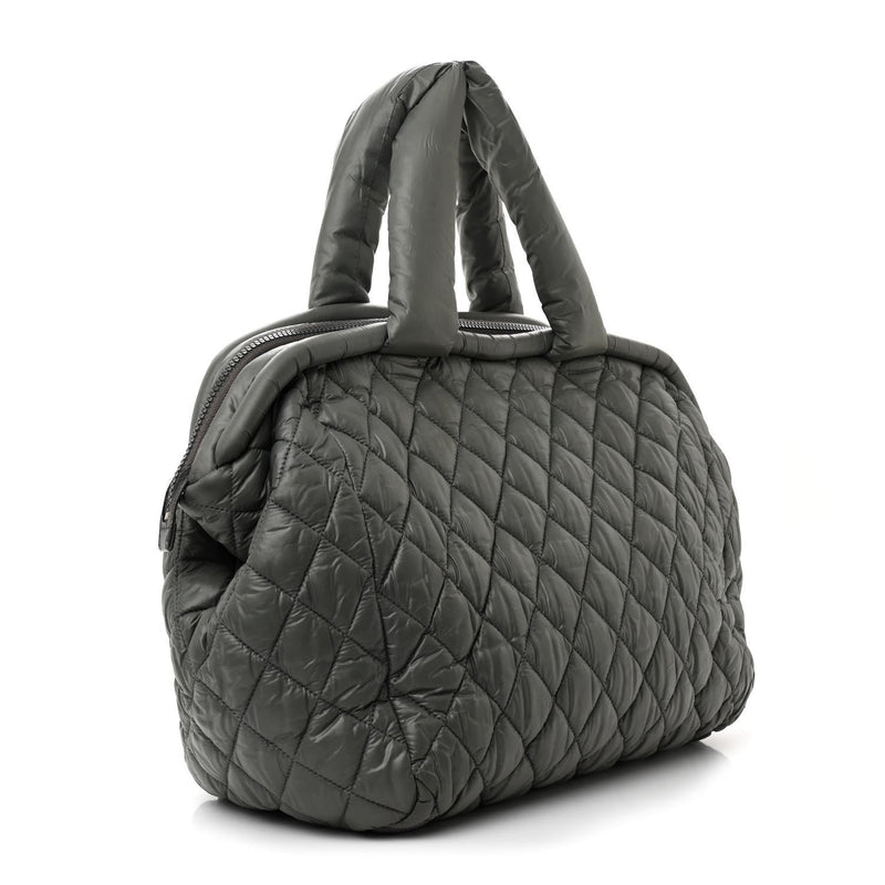 Nylon Quilted Coco Cocoon Bowler Grey