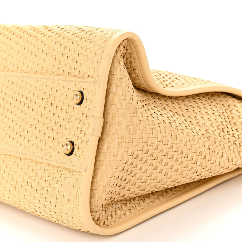 Straw Raffia Calfskin Chain Small