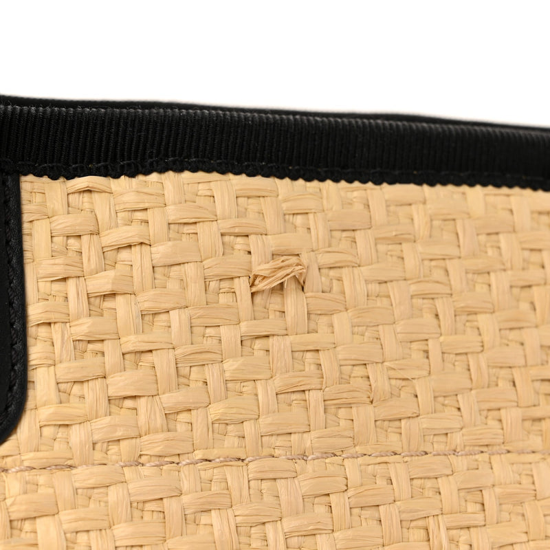 Straw Raffia Calfskin Chain Small