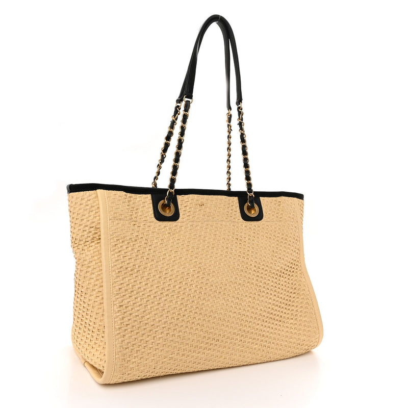 Straw Raffia Calfskin Chain Small