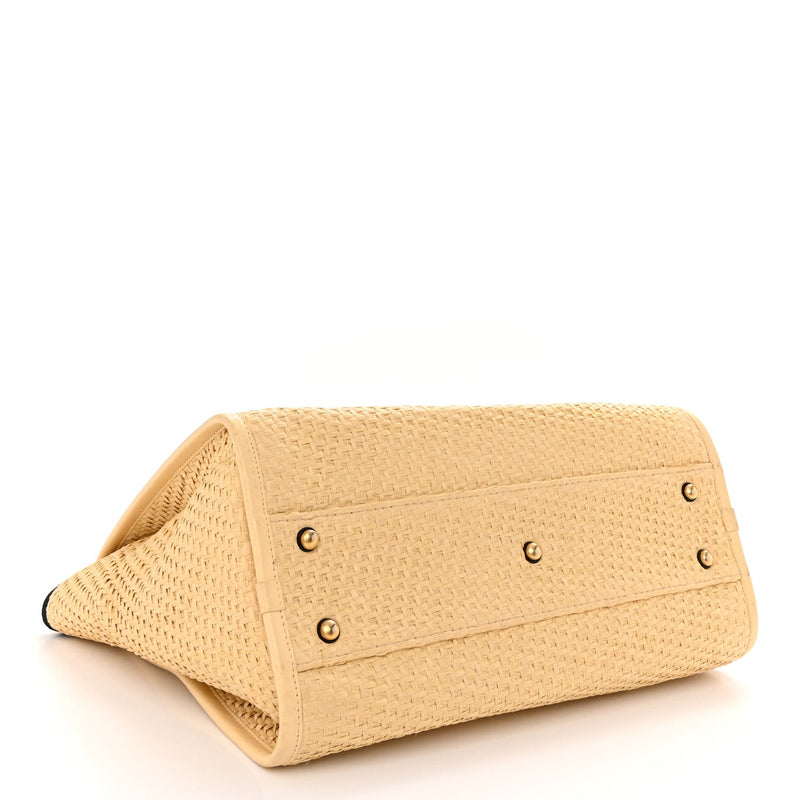 Straw Raffia Calfskin Chain Small