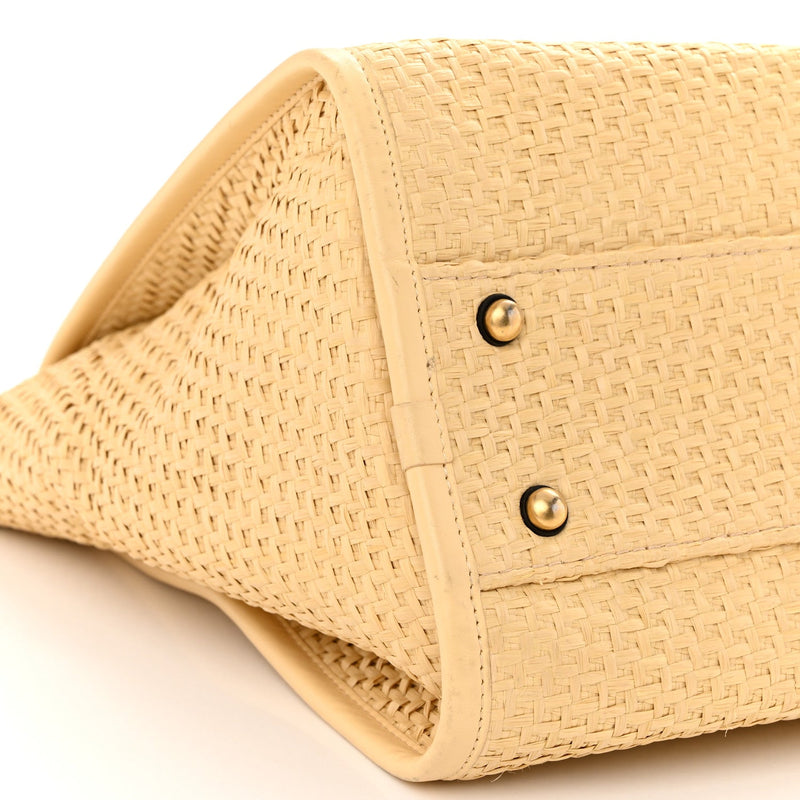 Straw Raffia Calfskin Chain Small