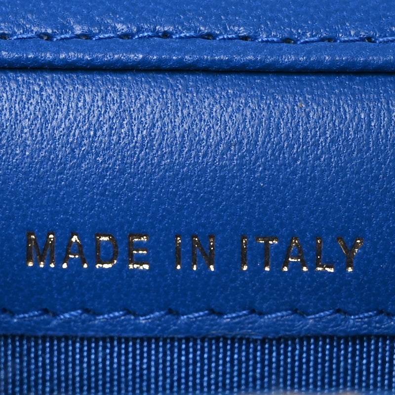 Raffia Jute Striped Belt Bag Blue Beige