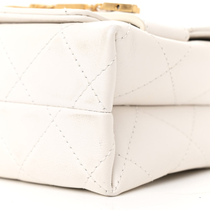 Calfskin Quilted Small Enchained Flap