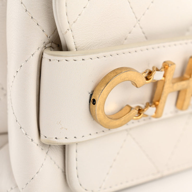 Calfskin Quilted Small Enchained Flap