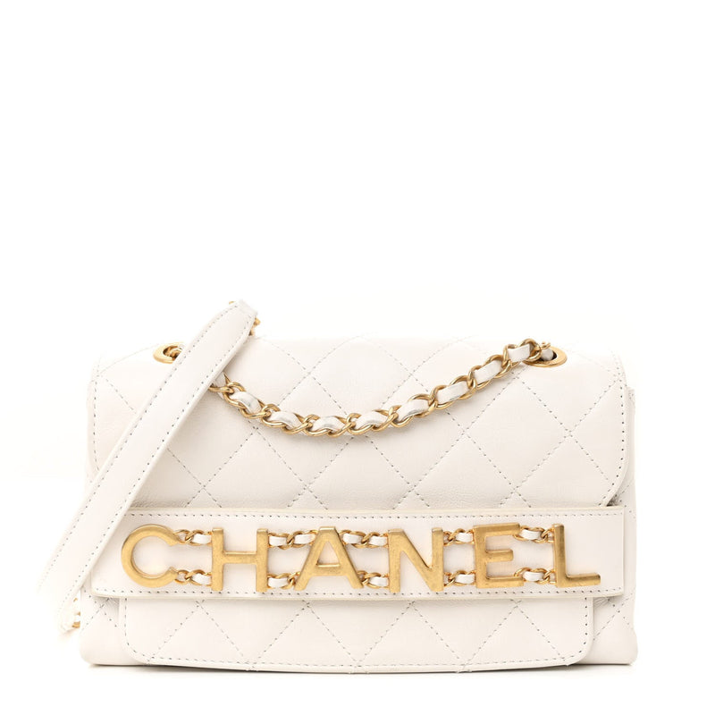 Calfskin Quilted Small Enchained Flap