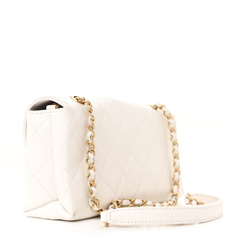 Calfskin Quilted Small Enchained Flap