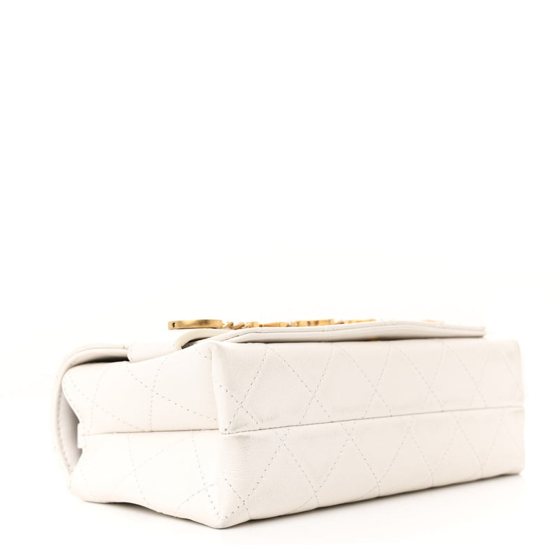 Calfskin Quilted Small Enchained Flap