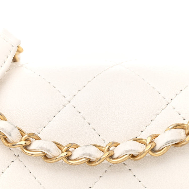 Calfskin Quilted Small Enchained Flap