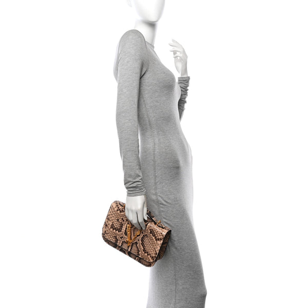 Snakeskin Virtus Top Handle Shoulder Bag