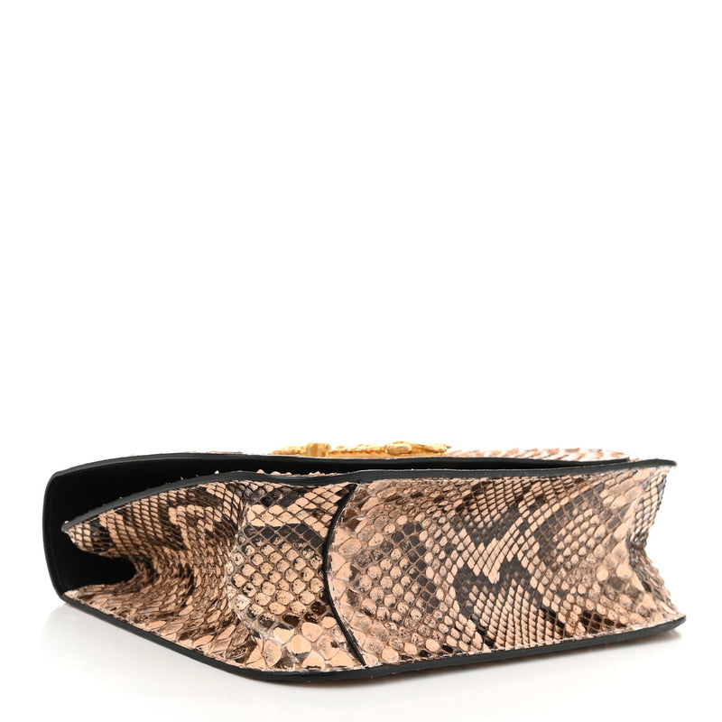 Snakeskin Virtus Top Handle Shoulder Bag