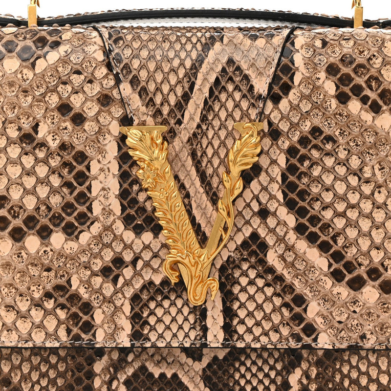 Snakeskin Virtus Top Handle Shoulder Bag