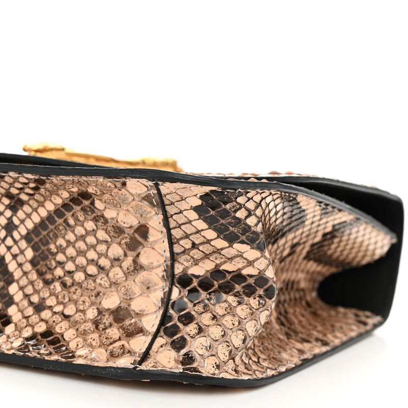 Snakeskin Virtus Top Handle Shoulder Bag