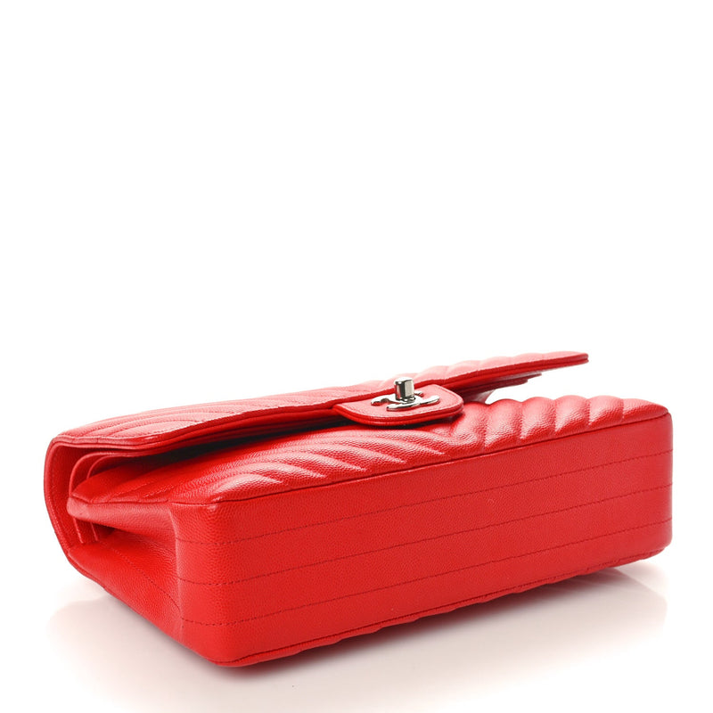 Caviar Chevron Quilted Medium Double