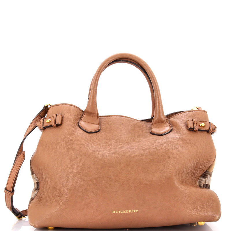 Banner Tote Leather And House Check