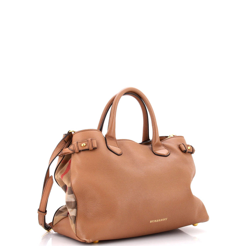 Banner Tote Leather And House Check