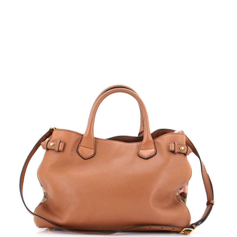 Banner Tote Leather And House Check