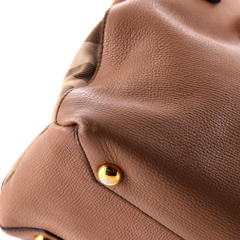 Banner Tote Leather And House Check