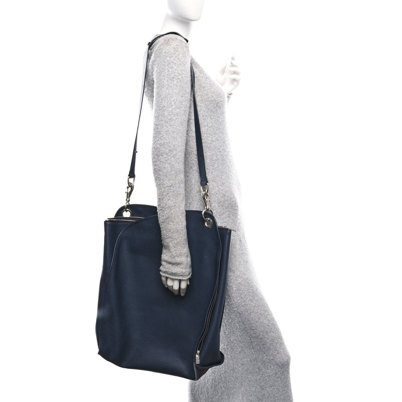 Grainy Calfskin Small Shield Twin Tote