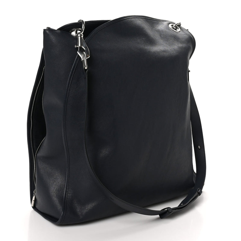 Grainy Calfskin Small Shield Twin Tote