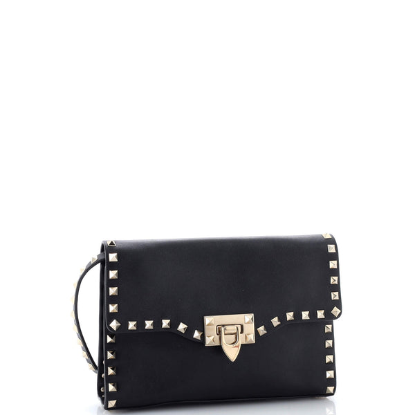 Rockstud Flip Lock Flap Bag Leather