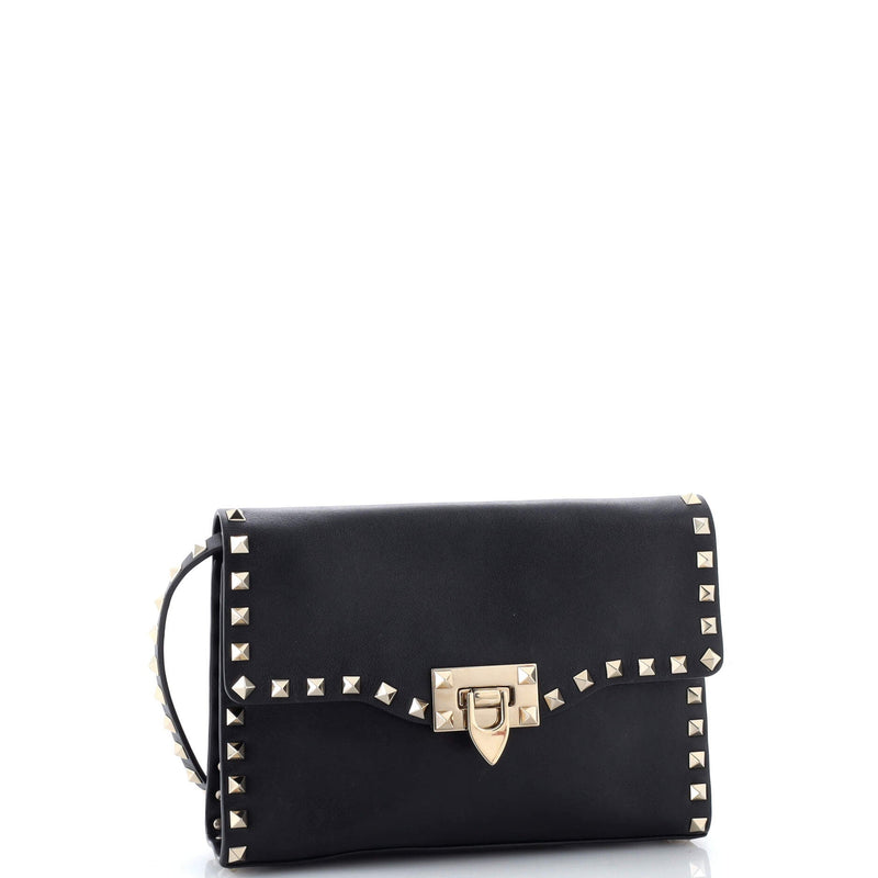 Rockstud Flip Lock Flap Bag Leather