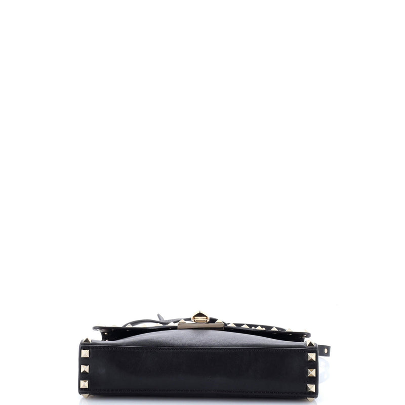 Rockstud Flip Lock Flap Bag Leather