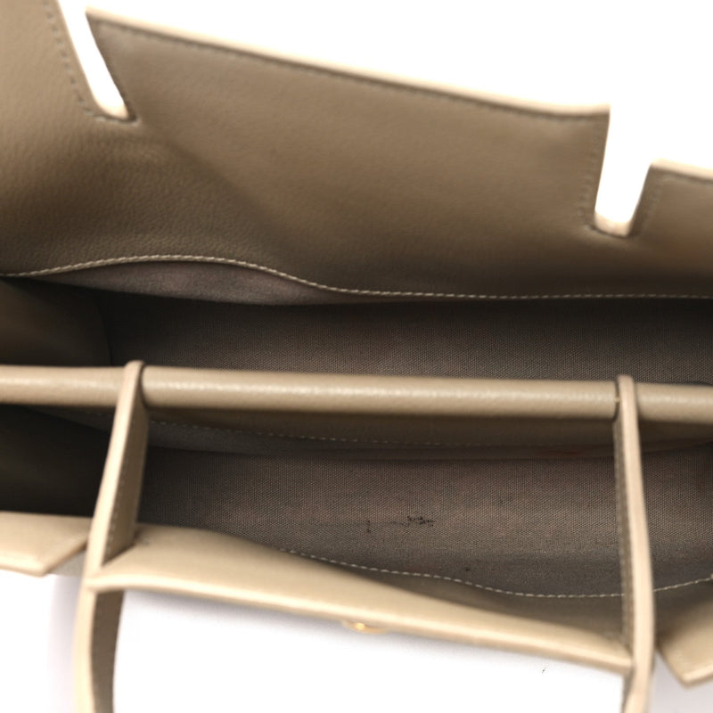 Grainy Calfskin Medium Title Bag Honey