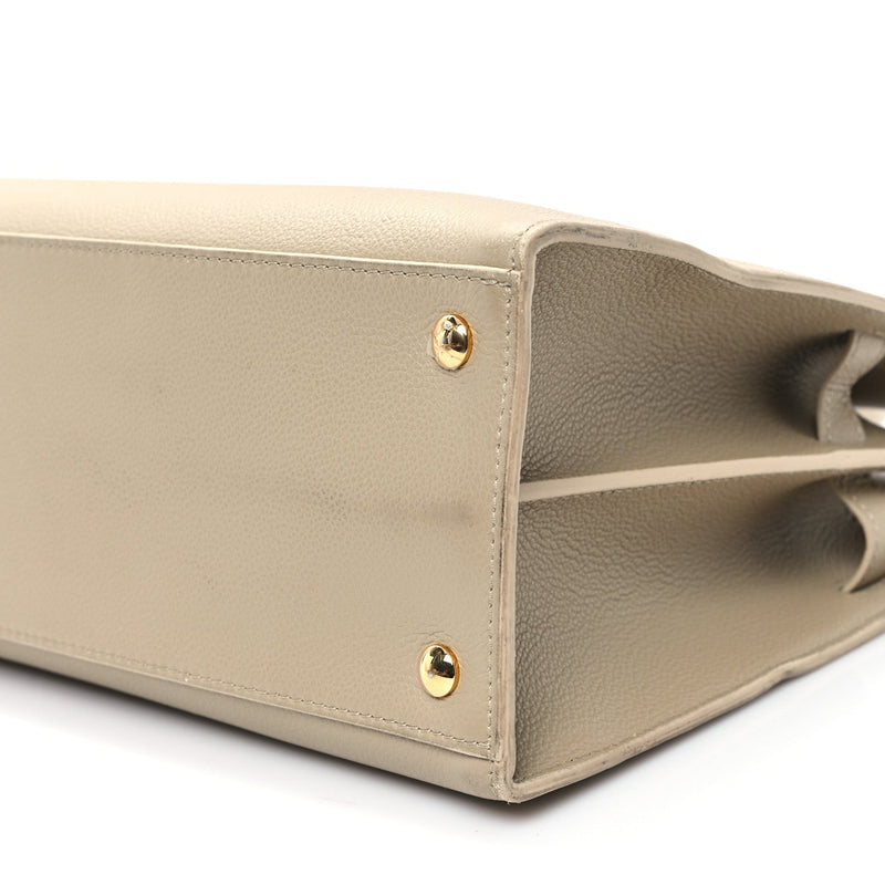 Grainy Calfskin Medium Title Bag Honey