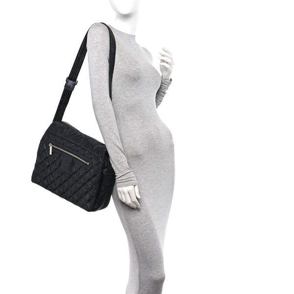 Nylon Coco Cocoon Messenger Bag Black