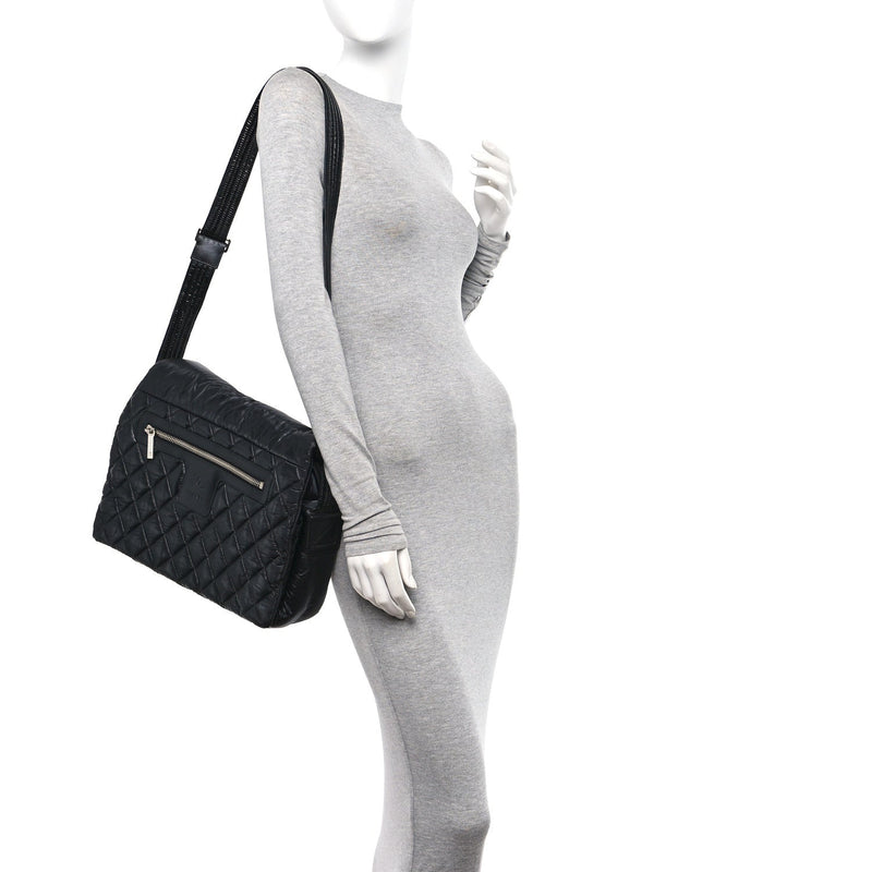 Nylon Coco Cocoon Messenger Bag Black