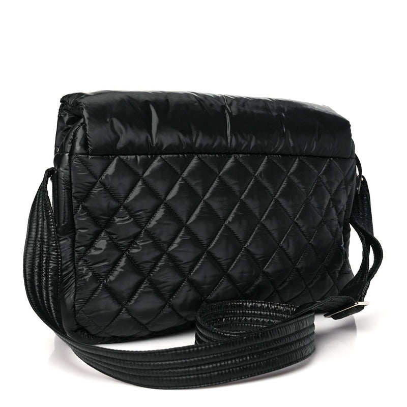 Nylon Coco Cocoon Messenger Bag Black