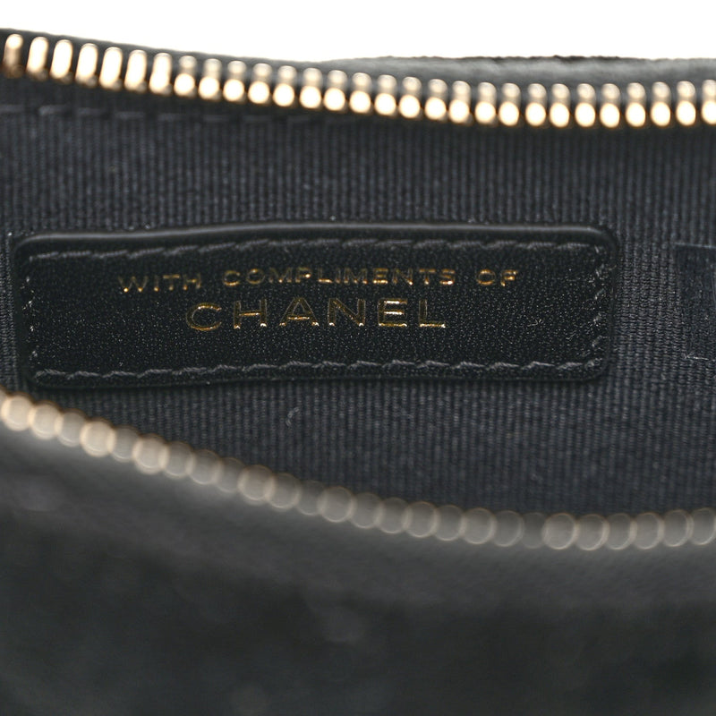 Velvet Crystal Quilted Chain Hobo Black