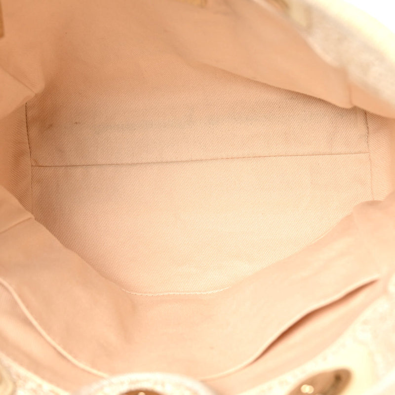 Lurex Boucle Mini Deauville Tote White