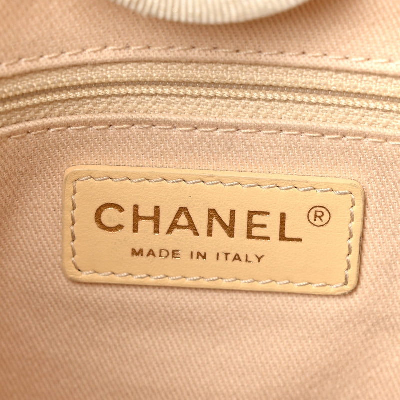 Lurex Boucle Mini Deauville Tote White