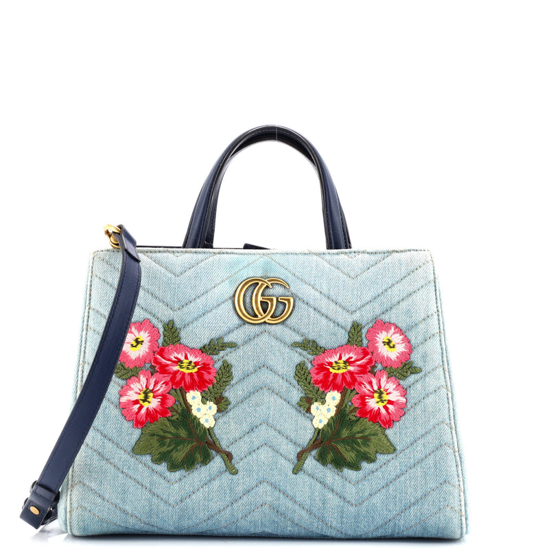 Gg Marmont Tote Embroidered Matelasse