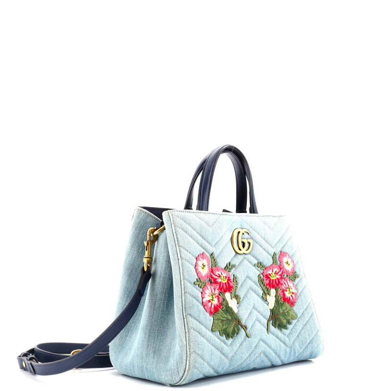 Gg Marmont Tote Embroidered Matelasse