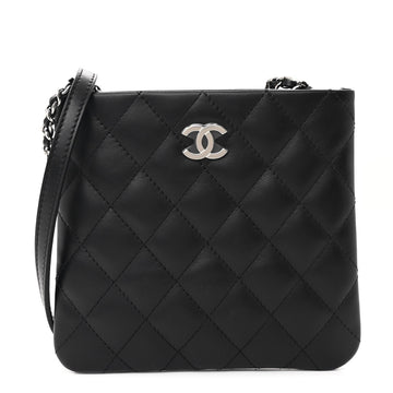 Lambskin Quilted Crossbody Bag Black