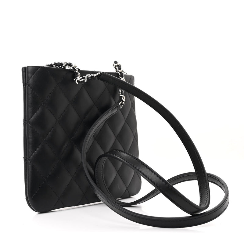 Lambskin Quilted Crossbody Bag Black