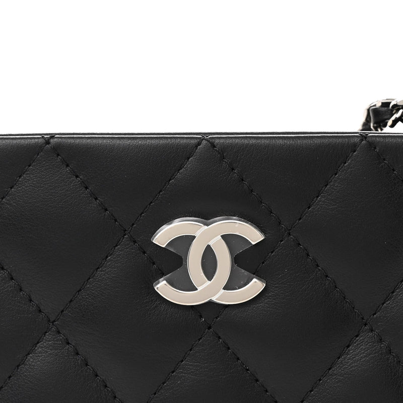 Lambskin Quilted Crossbody Bag Black