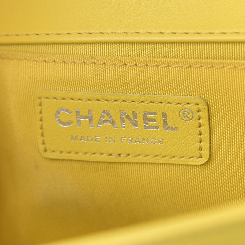 Calfskin Chevron Quilted Medium Boy Flap