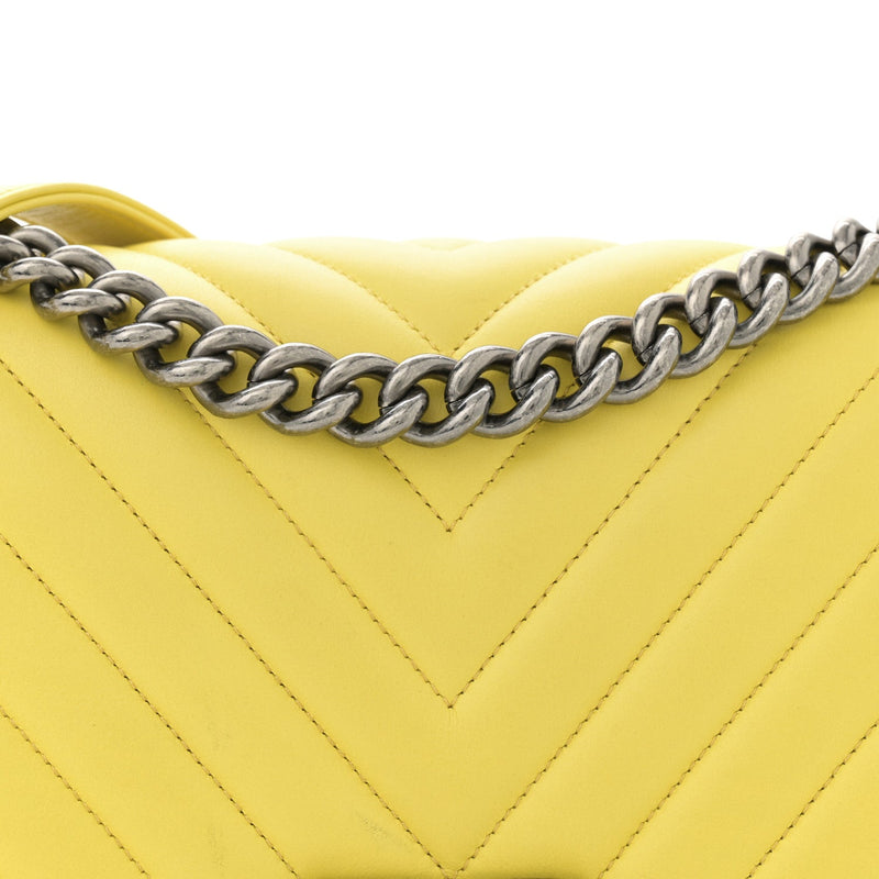 Calfskin Chevron Quilted Medium Boy Flap