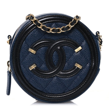 Caviar Quilted Round Filigree Crossbody