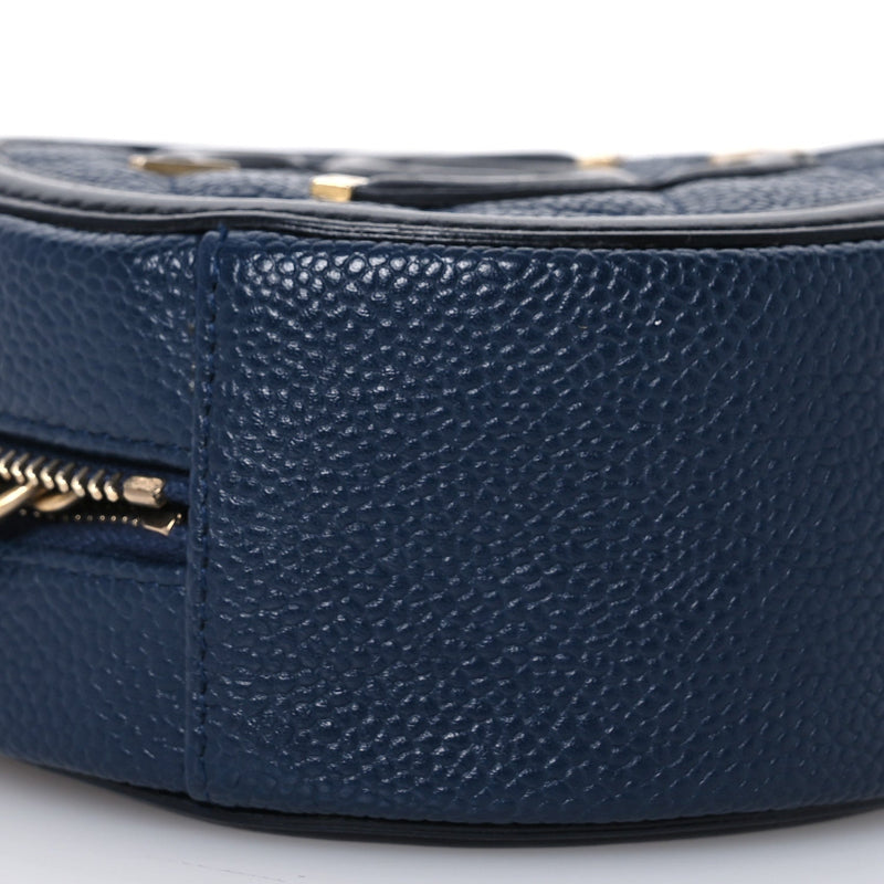 Caviar Quilted Round Filigree Crossbody