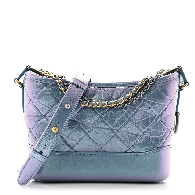 Iridescent Aged Calfskin Quilted Small