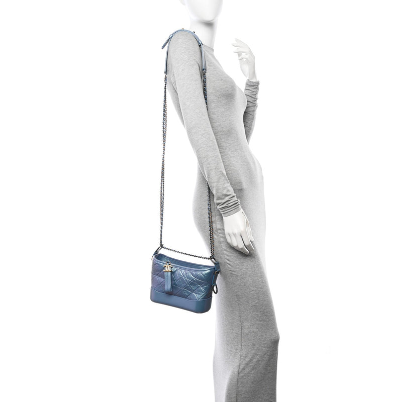 Iridescent Aged Calfskin Quilted Small